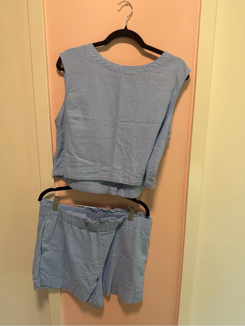 a new day Light Blue Crop Tank Top & Shorts Set